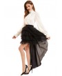 Pentagramme Tulle and Chiffon Black Gothic High-Low Skirt