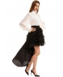 Pentagramme Tulle and Chiffon Black Gothic High-Low Skirt