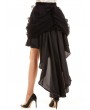 Pentagramme Tulle and Chiffon Black Gothic High-Low Skirt