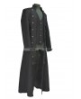 Pentagramme Black Double-Breasted Long Gothic Coat for Men