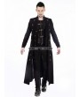 Pentagramme Black Double-Breasted Long Gothic Coat for Men