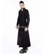 Pentagramme Black Double-Breasted Long Gothic Coat for Men
