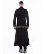 Pentagramme Black Double-Breasted Long Gothic Coat for Men