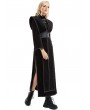 Pentagramme Black Retro Sexy Gothic Velvet Long Sleeve Fake Two-Pieces Dress