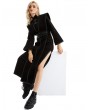 Pentagramme Black Retro Sexy Gothic Velvet Long Sleeve Fake Two-Pieces Dress