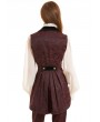 Pentagramme Black and Red Vintage Jacquard Gothic Tail Waistcoat for Women