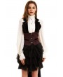 Pentagramme Black and Red Vintage Jacquard Gothic Vest for Women