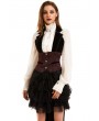 Pentagramme Black and Red Vintage Jacquard Gothic Vest for Women