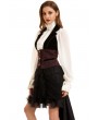 Pentagramme Black and Red Vintage Jacquard Gothic Vest for Women