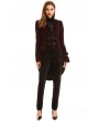 Pentagramme Red Vintage Gothic Velvet Swallow Tail Coat for Women