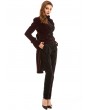 Pentagramme Red Vintage Gothic Velvet Swallow Tail Coat for Women