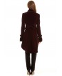 Pentagramme Red Vintage Gothic Velvet Swallow Tail Coat for Women