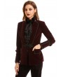 Pentagramme Red Vintage Gothic Velvet Short Coat for Women