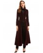 Pentagramme Red Vintage Gothic Velvet Long Tail Coat for Women