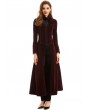 Pentagramme Red Vintage Gothic Velvet Long Tail Coat for Women