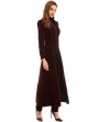 Pentagramme Red Vintage Gothic Velvet Long Tail Coat for Women