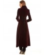 Pentagramme Red Vintage Gothic Velvet Long Tail Coat for Women