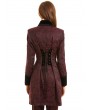 Pentagramme Black and Red Vintage Jacquard Gothic Tail Coat for Women