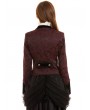 Pentagramme Black and Red Vintage Jacquard Gothic Short Coat for Women