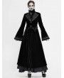 Devil Fashion Black Vintage Gothic Velvet Long Sleeve Dress Coat for Women