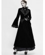 Devil Fashion Black Vintage Gothic Velvet Long Sleeve Dress Coat for Women