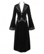 Devil Fashion Black Vintage Gothic Velvet Long Sleeve Dress Coat for Women