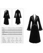 Devil Fashion Black Vintage Gothic Velvet Long Sleeve Dress Coat for Women