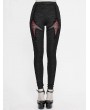 Devil Fashion Black and Red Gothic Punk Rivet Legging for Women