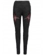 Devil Fashion Black and Red Gothic Punk Rivet Legging for Women