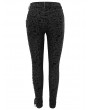 Devil Fashion Black Vintage Gothic Slim Long Trousers for Women