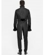 Devil Fashion Black Retro Gothic Jacquard Velvet Party Swallow Tail Coat for Men