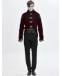 Devil Fashion Wine Red Velvet Retro Gothic Swallow Tail Coat for Men