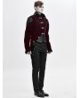 Devil Fashion Wine Red Velvet Retro Gothic Swallow Tail Coat for Men