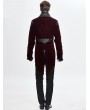 Devil Fashion Wine Red Velvet Retro Gothic Swallow Tail Coat for Men