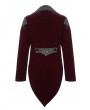 Devil Fashion Wine Red Velvet Retro Gothic Swallow Tail Coat for Men