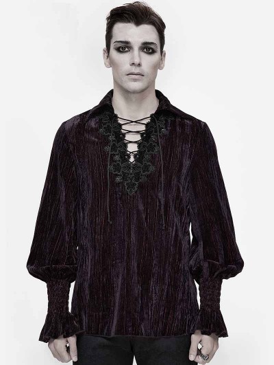 Devil Fashion Dark Vintage Gothic Loose Long Sleeve Shirt for Men