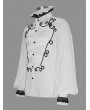 Devil Fashion White Retro Gothic Palace Party Long Sleeve Shirt for Men