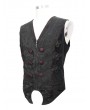 Devil Fashion Black Retro Gothic Jacquard Party Waistcoat for Men