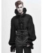 Devil Fashion Black Retro Gothic Velvet Lace Applique Waistband for Men
