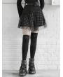 Punk Rave Black and White Street Fashion Grunge Gothic Plaid Gauze Mini Skirt