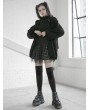 Punk Rave Black and White Street Fashion Grunge Gothic Plaid Gauze Mini Skirt