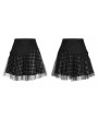 Punk Rave Black and White Street Fashion Grunge Gothic Plaid Gauze Mini Skirt