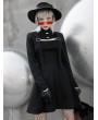 Punk Rave Black Street Fashion Gothic Grunge Long Sleeve Short Dress