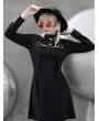 Punk Rave Black Street Fashion Gothic Grunge Long Sleeve Short Dress