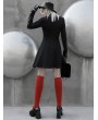 Punk Rave Black Street Fashion Gothic Grunge Long Sleeve Short Dress