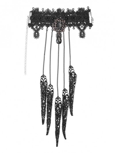 Devil Fashion Black Gothic Dark Vampire Queen Bracelet with Finger Cover