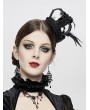 Devil Fashion Black Gothic Queen Feather Crown Headdress