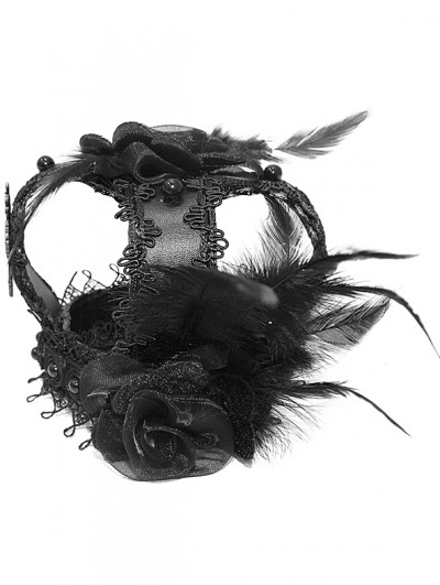 Devil Fashion Black Gothic Queen Feather Crown Headdress