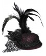 Devil Fashion Black and Red Gothic Party Flower Feather Hat Headdress