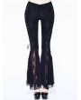 Devil Fashion Black Daily Wear Gothic Jacquard Flared Trousers for Women